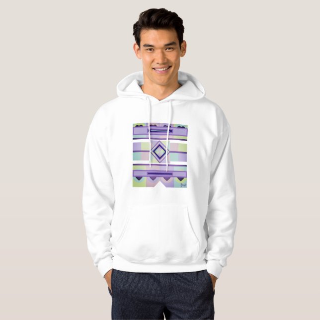 Pastel colours & purple hearts beating hoodie (Front Full)