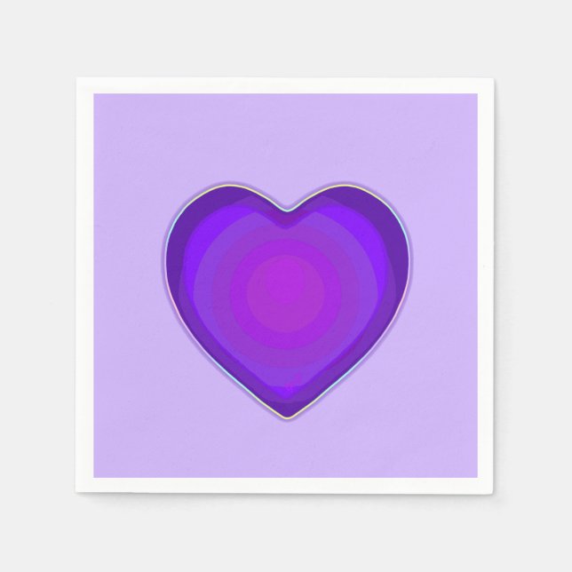 Pastel colours & purple hearts beating napkin (Front)