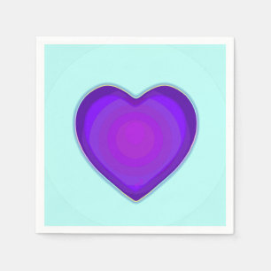 Pastel colours & purple hearts beating napkin