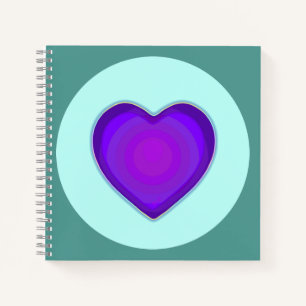 Pastel colours & purple hearts beating notebook