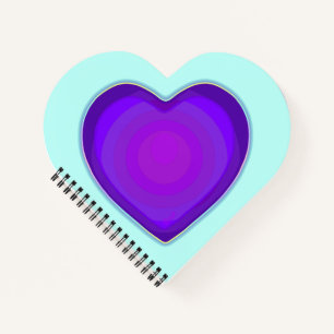 Pastel colours & purple hearts beating notebook