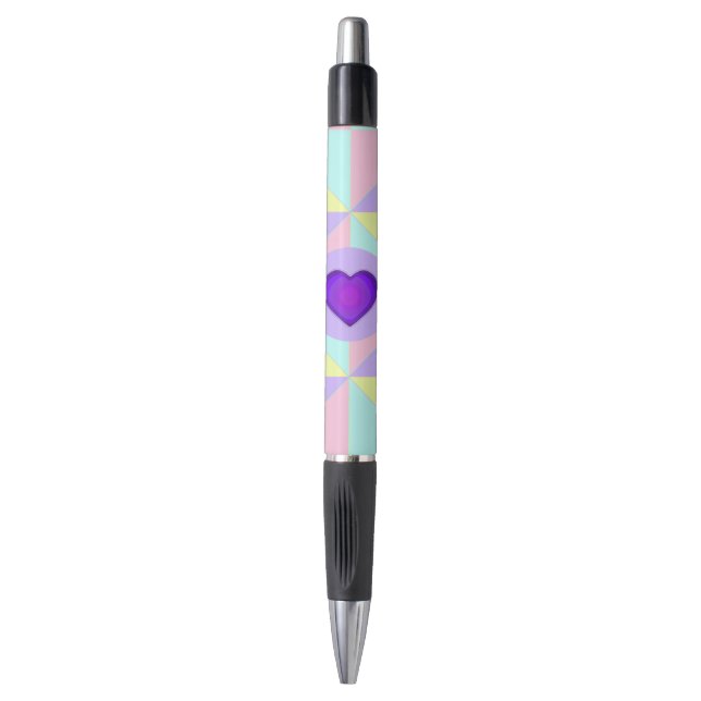 Pastel colours & purple hearts beating pen (Front Vertical)