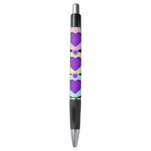 Pastel colours & purple hearts beating pen