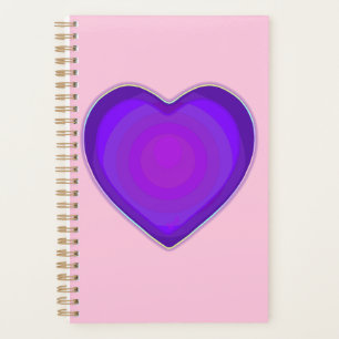 Pastel colours & purple hearts beating planner