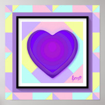 Pastel colours & purple hearts beating
