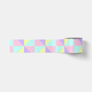 Pastel colours & purple hearts beating satin ribbon