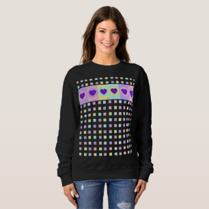 Pastel colours & purple hearts beating sweatshirt