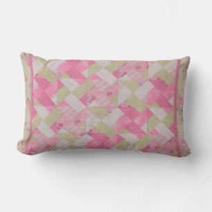 Pastel Colours Quilt Pattern Lumbar Pillow