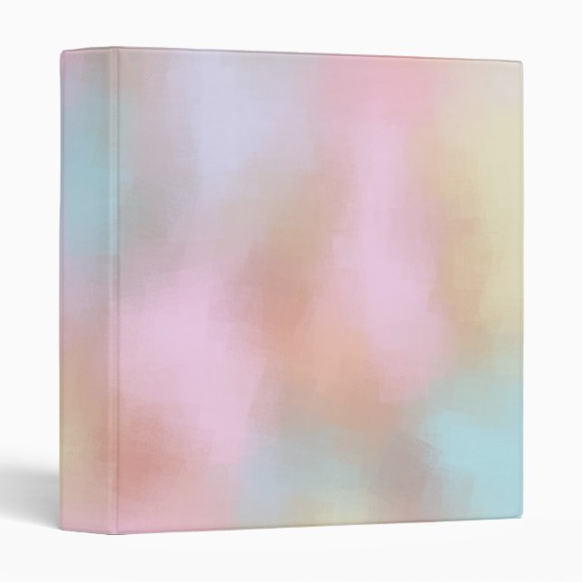 Pastel Colours Red Pink Yellow Blue Purple Green Binder (Front/Spine)