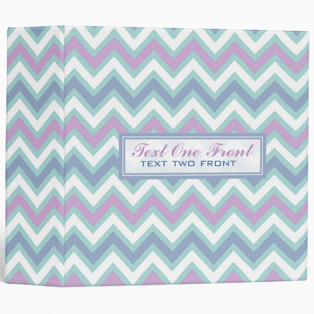 Pastel Colours Retro Chevron Pattern Binder (Front/Spine)