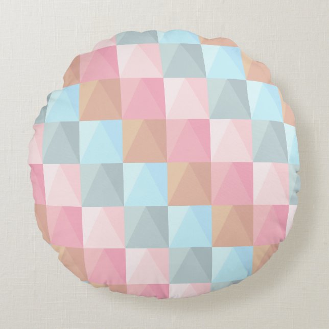 Pastel colours round pillow (Front)