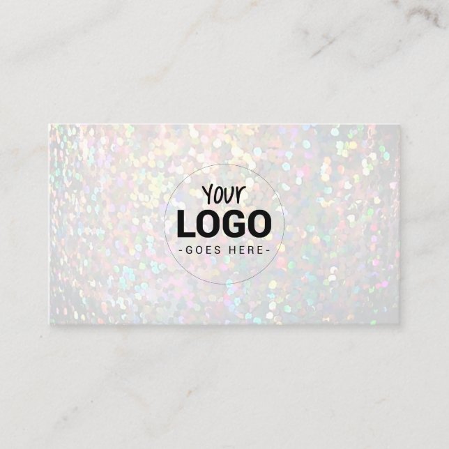 pastel colours simulated iridescent bokeh your log business card (Front)