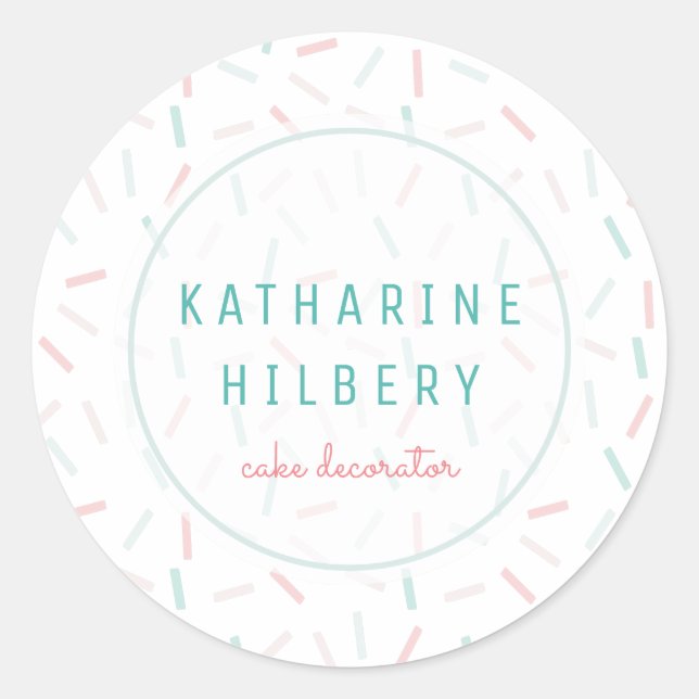 Pastel Colours Sprinkles White Classic Round Sticker (Front)