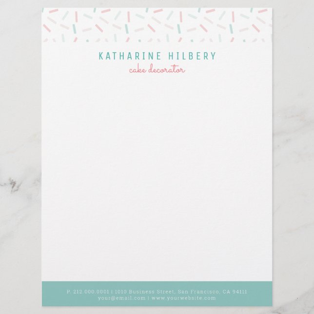 Pastel Colours Sprinkles White Letterhead (Front)