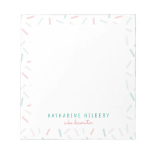Pastel Colours Sprinkles White Notepad