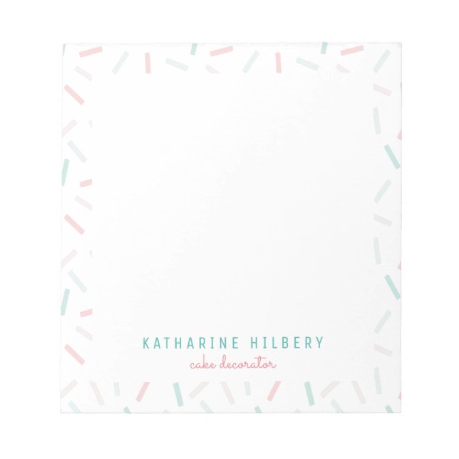 Pastel Colours Sprinkles White Notepad (Front)