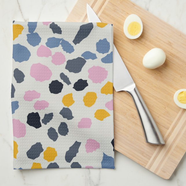 Pastel colours terrazzo abstract pattern kitchen towel (Quarter Fold)