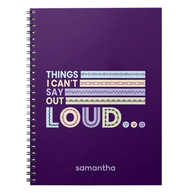 Pastel Colours Things I Can't Say Out Loud Journal (Front)