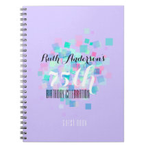 Pastel Colours V 75th Birthday Party Guest Book