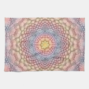 Pastel Colours Vintage Fractal Kaleidoscope Kitchen Towel