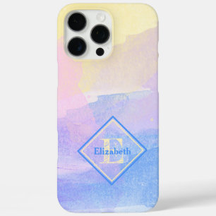 Pastel Colours Watercolor Chic Monogram and Name iPhone 16 Pro Max Case