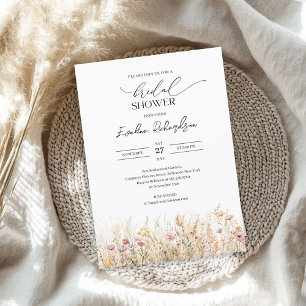 Pastel colours watercolor spring wildflowers brida invitation