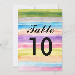 pastel colours watercolor table numbers