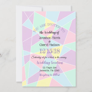 Pastel Colours Wedding invitations