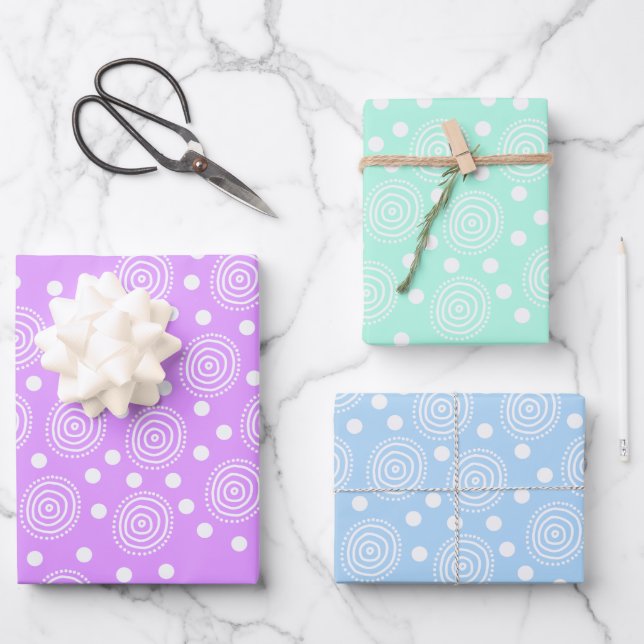Pastel Colours with Circles Wrapping Paper (Front)