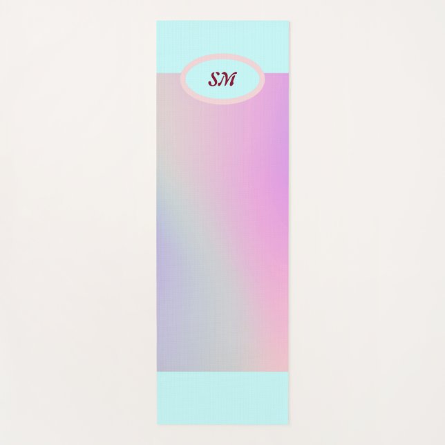 Pastel colours, your initials, eco, non-toxic yoga mat (Front)