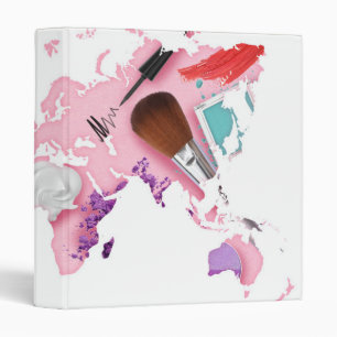 Pastel Comestics World Map Binder