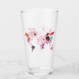 Pastel Comestics World Map Glass