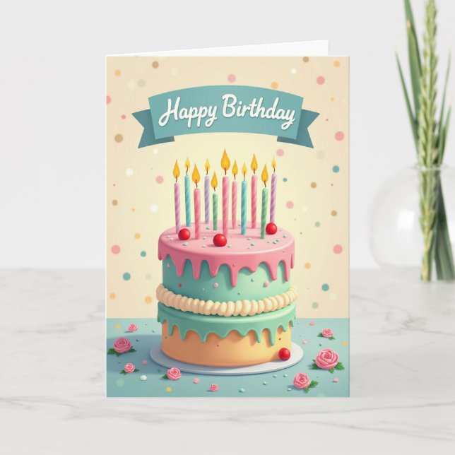 Pastel Confection Birthday Card (Front)
