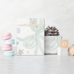Pastel Confetti Baby Shower Pattern Soft Pink Bl Wrapping Paper