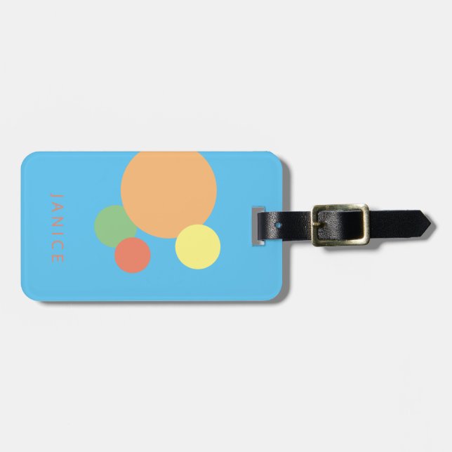 Pastel Confetti custom Name Luggage Tag – Travel  (Front Horizontal)