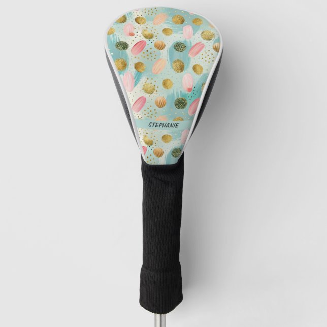 Pastel Confetti Glitter Abstract Pattern (2) Golf Head Cover (Front)