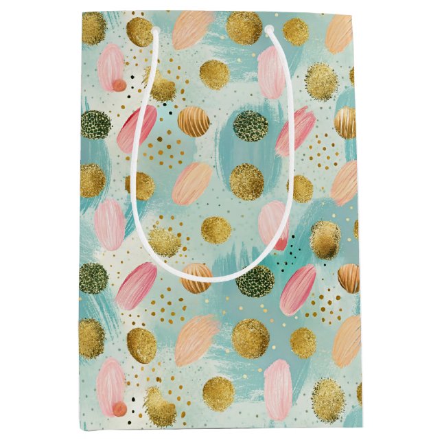 Pastel Confetti Glitter Abstract Pattern (2) Medium Gift Bag (Front)