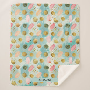 Pastel Confetti Glitter Abstract Pattern (2) Sherpa Blanket