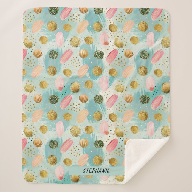Pastel Confetti Glitter Abstract Pattern (2) Sherpa Blanket (Front)