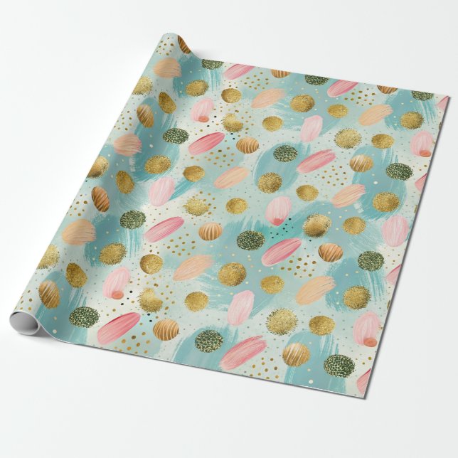 Pastel Confetti Glitter Abstract Pattern (2) Wrapping Paper (Unrolled)