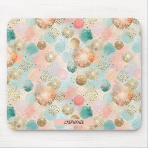 Pastel Confetti Glitter Abstract Pattern Mouse Pad