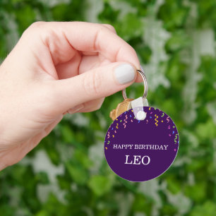 Pastel Confetti Happy Birthday Gift Keychain
