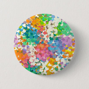 Pastel Confetti Hearts 2 Inch Round Button