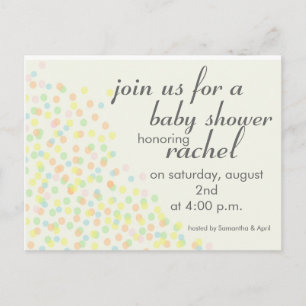 Pastel Confetti Stationary Invitation Postcard