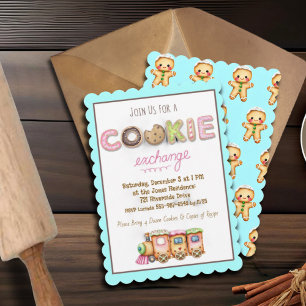 Pastel Cookie Exchange Invite, Holiday Baking Swap Invitation
