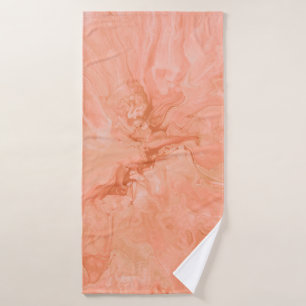 PASTEL CORAL ABSTRACT ILLUSTRATION BATH TOWEL