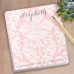 Pastel Coral and Grey Damask Suite for Women Notepad<br><div class="desc">A beautiful peach and feminine design that is perfect for any girly girl or even a bride. If you need to move items around, click on the design area to make changes.</div>