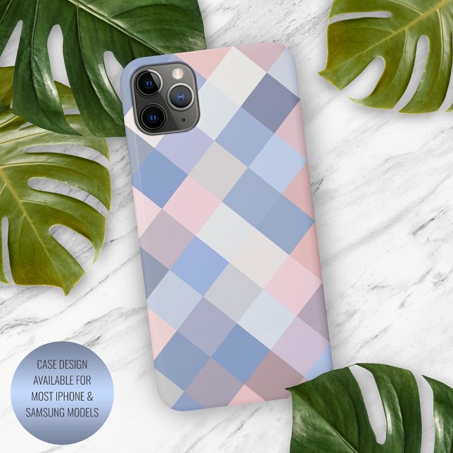 Pastel Coral Blush Pink Violet Blue Pixel Art iPhone Case (Creator Uploaded)