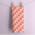 Pastel Coral Geometric Chequerboard  Kitchen Towel<br><div class="desc">Revive the vibrant spirit of the 1980s in your kitchen with this chequerboard pastel kitchen towels. This retro-inspired design features a lively chequerboard pattern in warm pastel hues, bringing a touch of nostalgia to your culinary space. The playful combination of colours adds a dash of fun to everyday kitchen tasks,...</div>