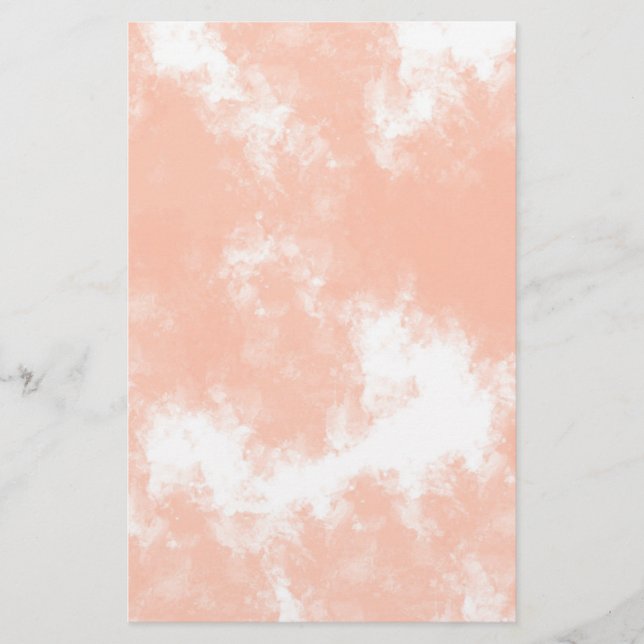 Pastel coral pink watercolor wedding stationery (Front)